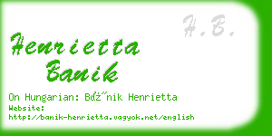 henrietta banik business card